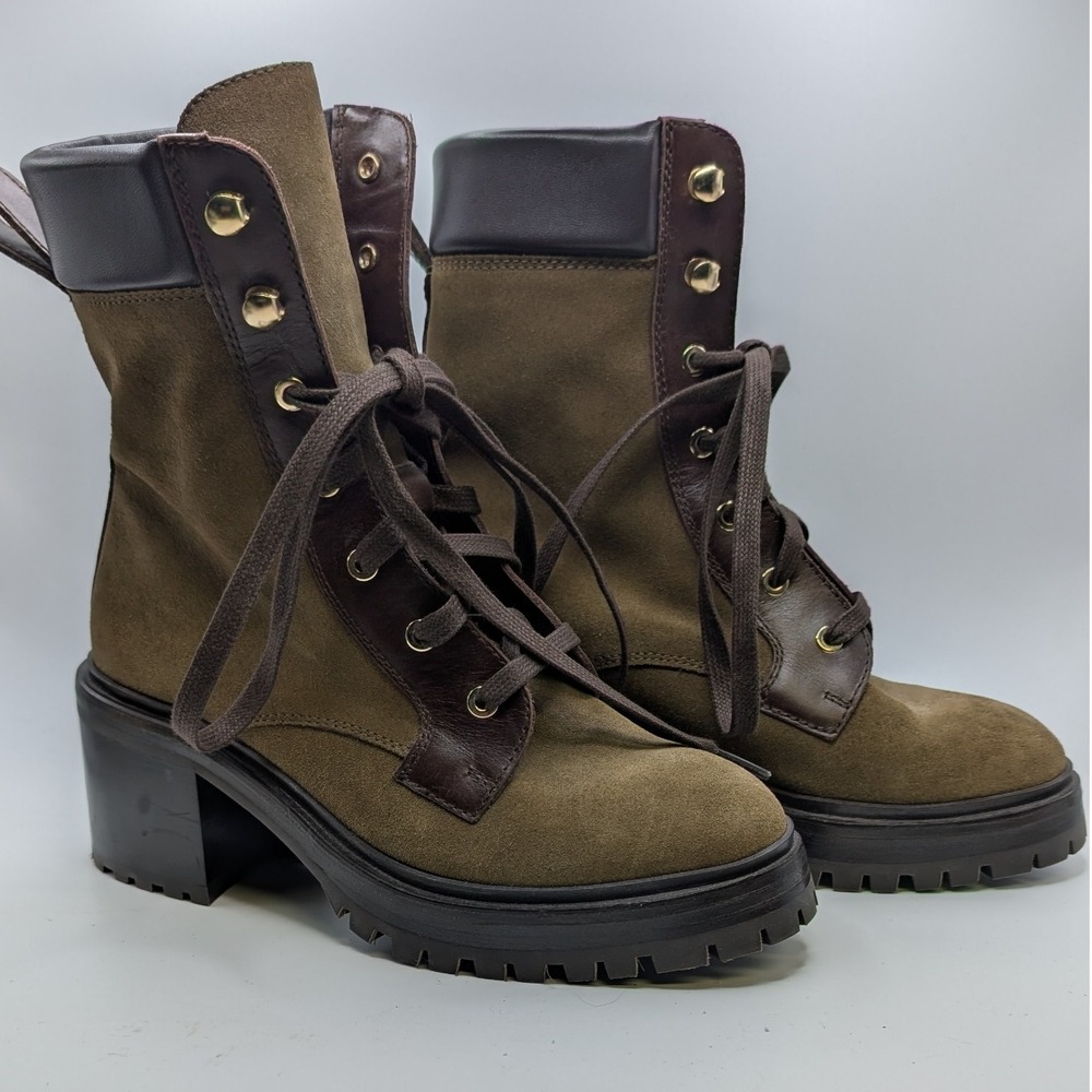 Margaux "The Skater Boot" designer brown suede leather hiking stacked EU 36 US 6